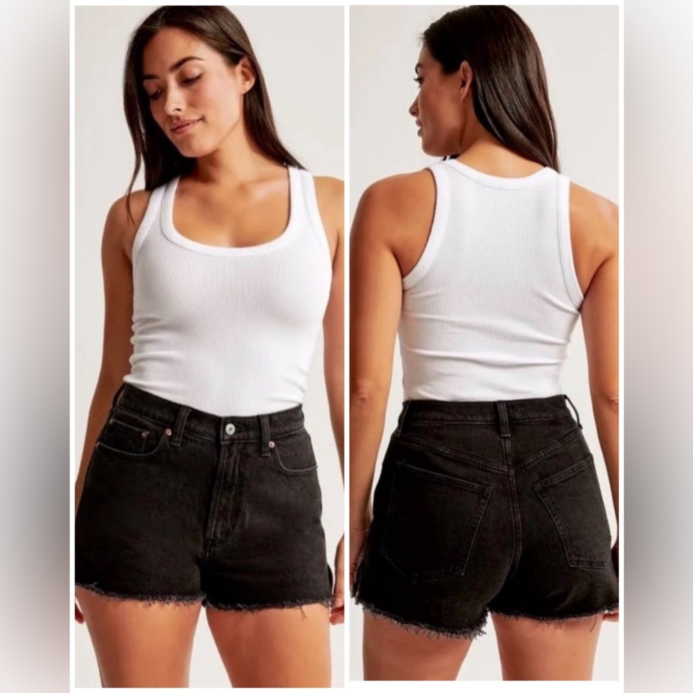 Abercrombie & Fitch Curve Love The Mom Short High Rise Denim Shorts Size 18 / 34